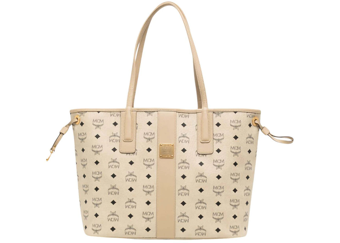 MCM Liz Vi Medium Shopper Beige/Black