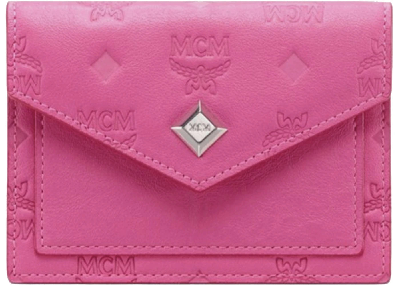 MCM Love Letter Bi-fold Wallet Mini Pink