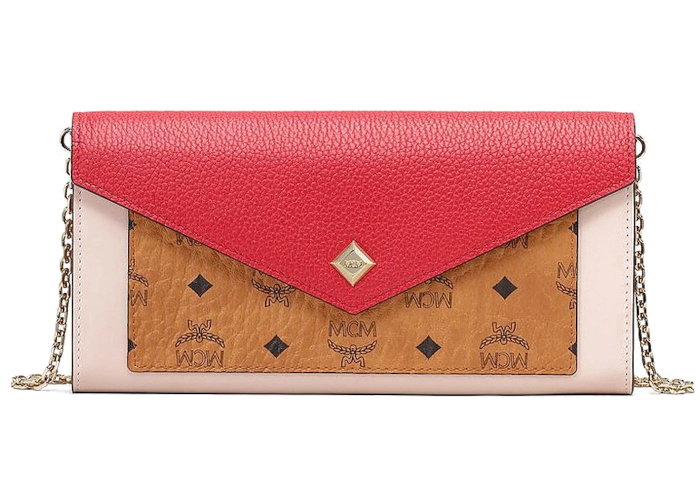MCM Love Letter Crossbody Large Colorblock Visetos Ruby Red