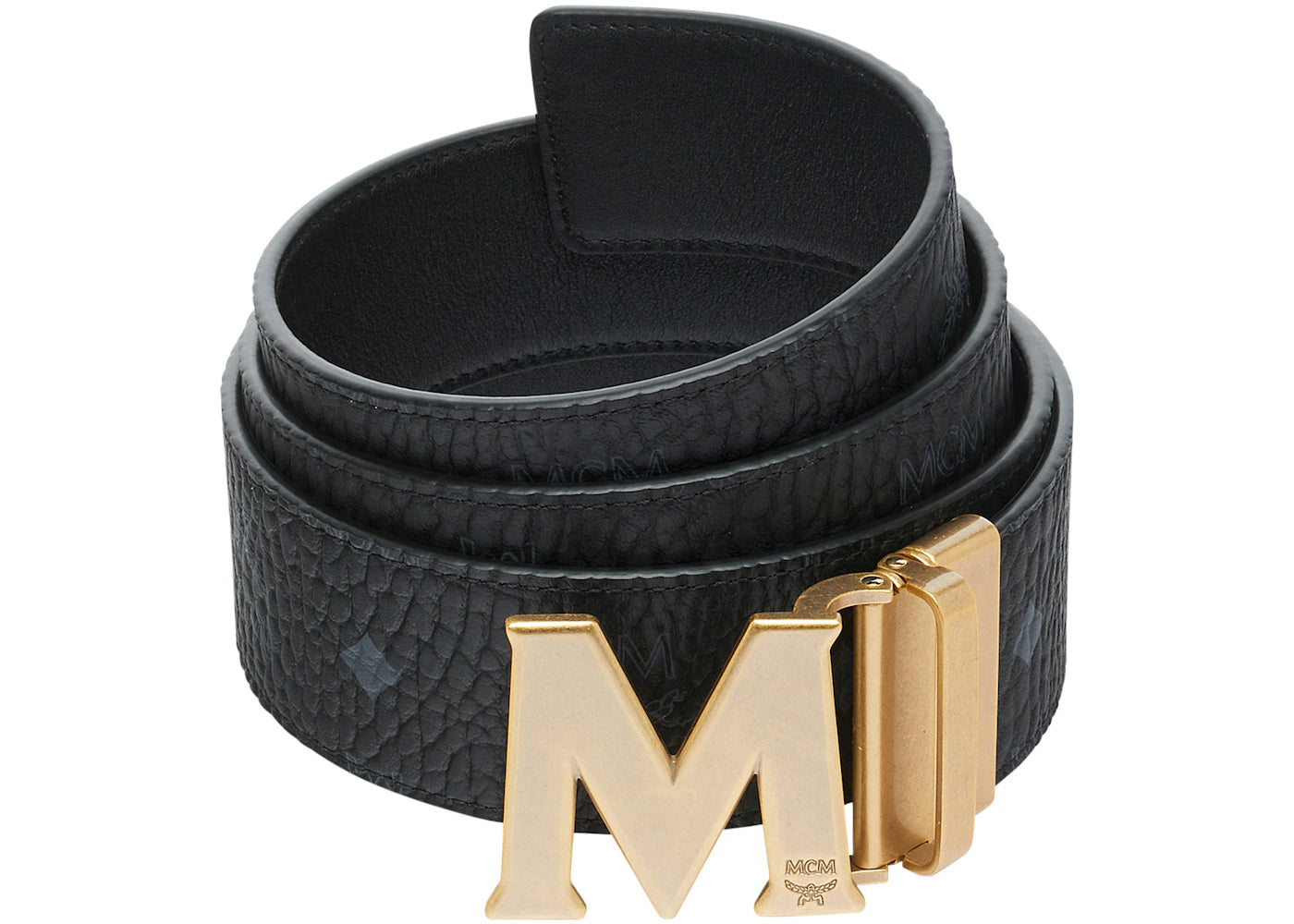 MCM M Reversible Belt Visetos Antique 1.75" Black