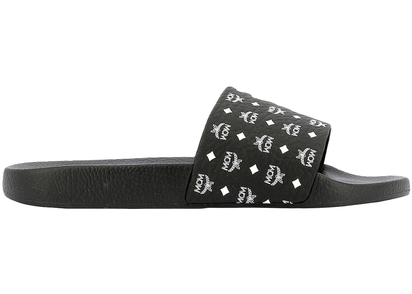 MCM Monogram Slides Black White