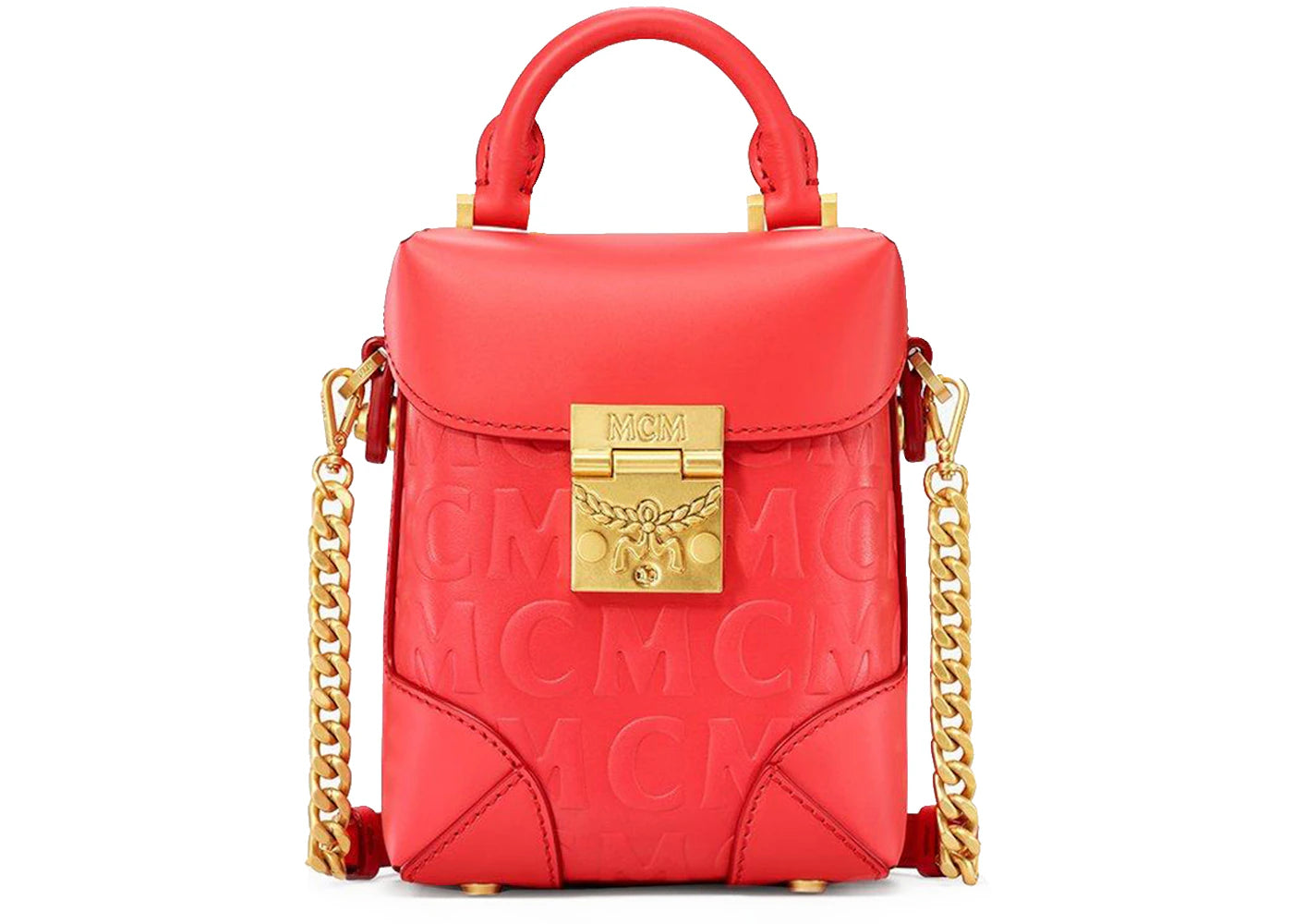 MCM N/S Soft Berlin Crossbody Monogram Poppy Red