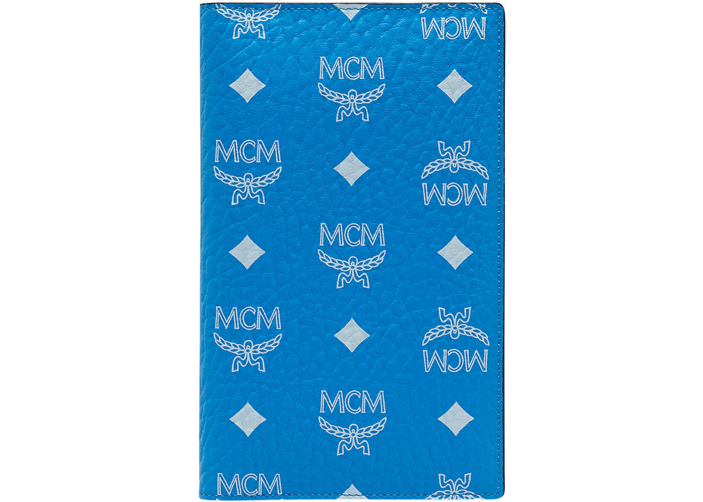 MCM Passport Holder White Visetos T Blue