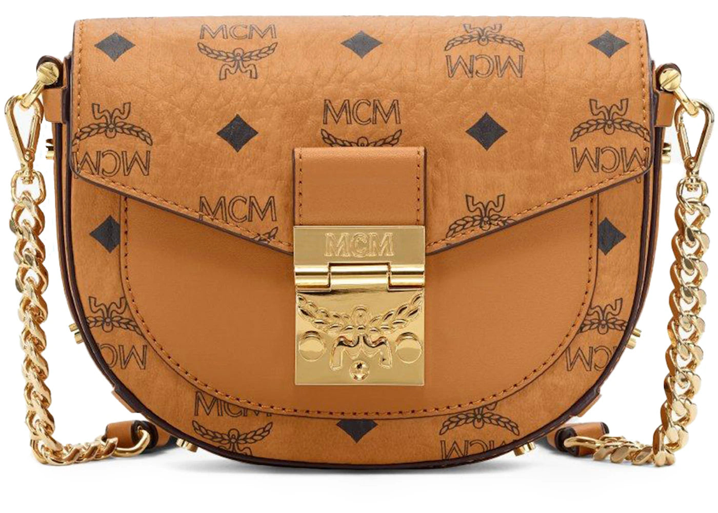 MCM Patricia Crossbody Mini Visetos Cognac