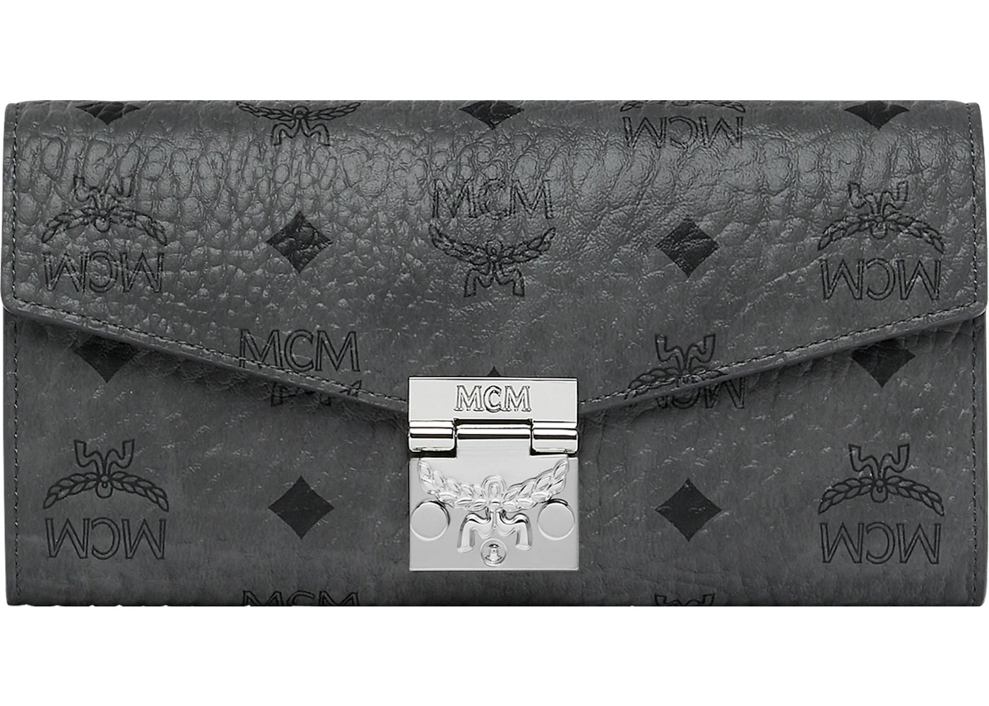 MCM Patricia Crossbody Wallet Visetos Large Phantom Grey