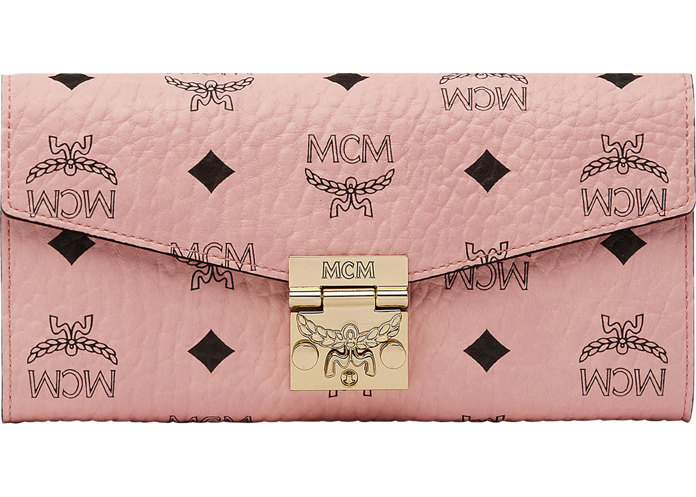 MCM Patricia Crossbody Wallet Visetos Large Soft Pink