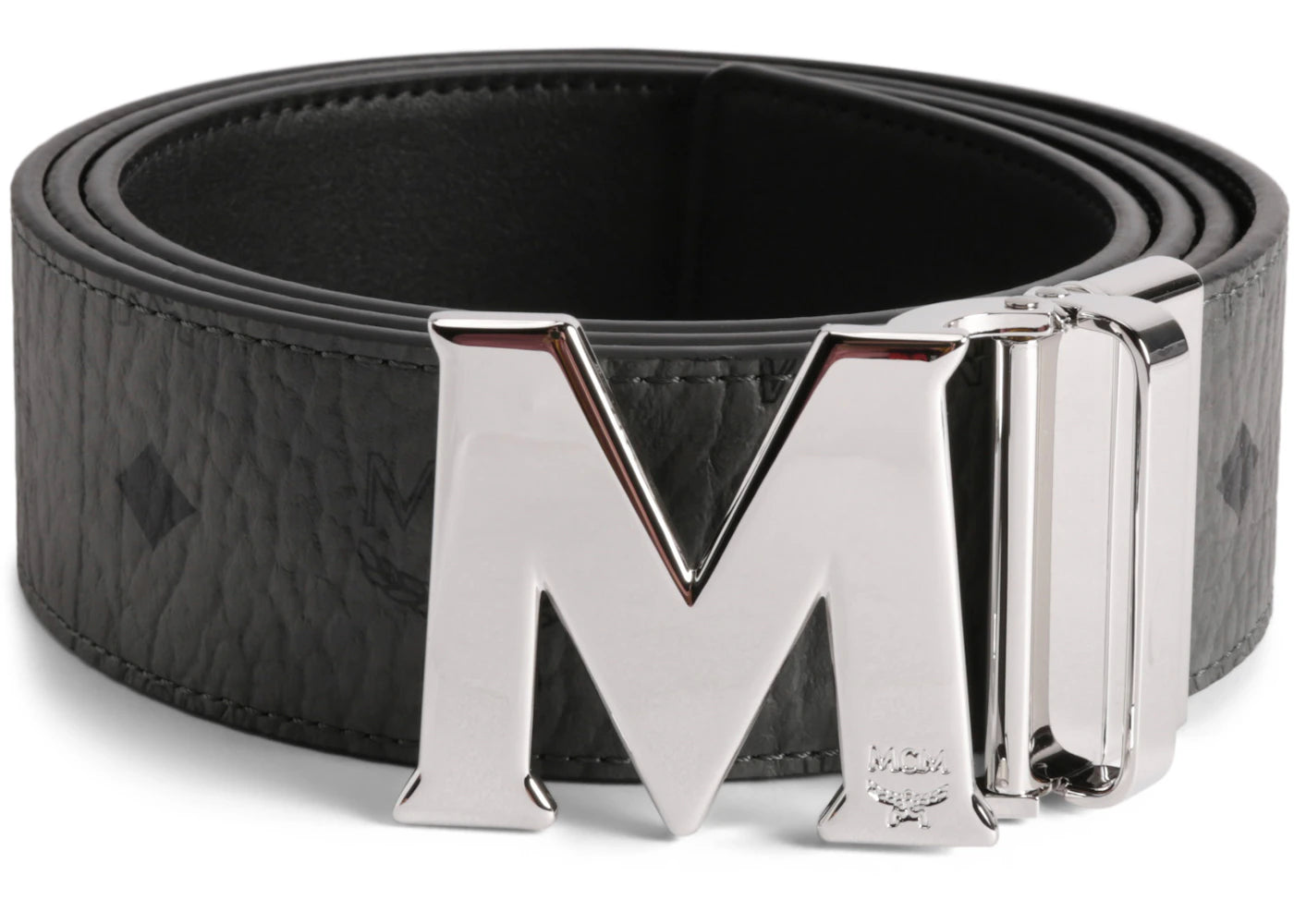 MCM Reversible Belt Visetos Silver 1.75W Phantom Grey