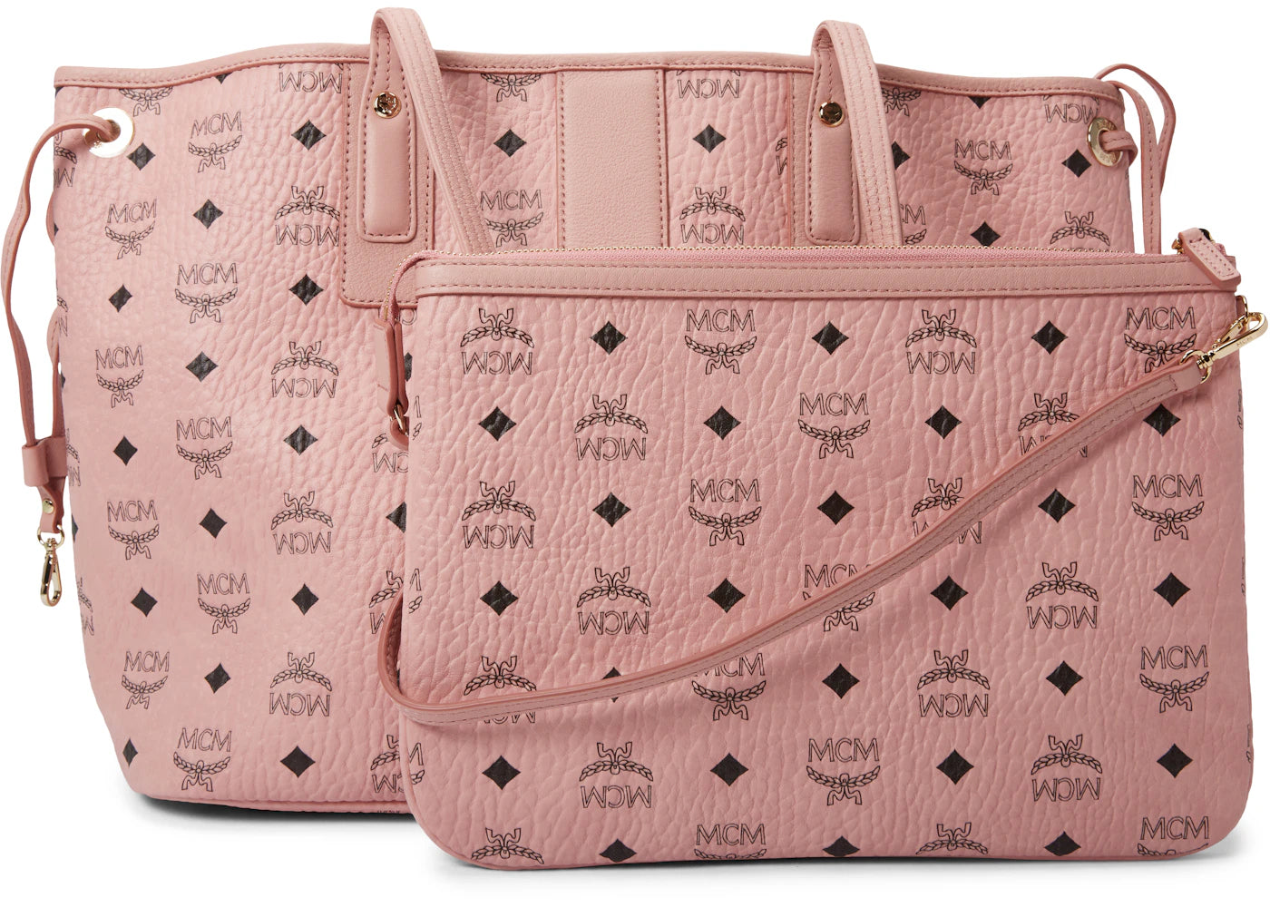 MCM Reversible Liz Shopper Visetos Medium Soft Pink