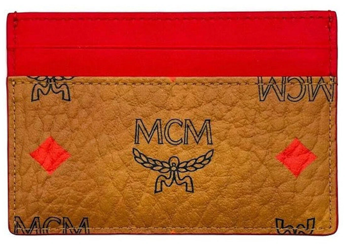 MCM Spectrum Diamond Rainbow Logo Visetos Card Holder Brown