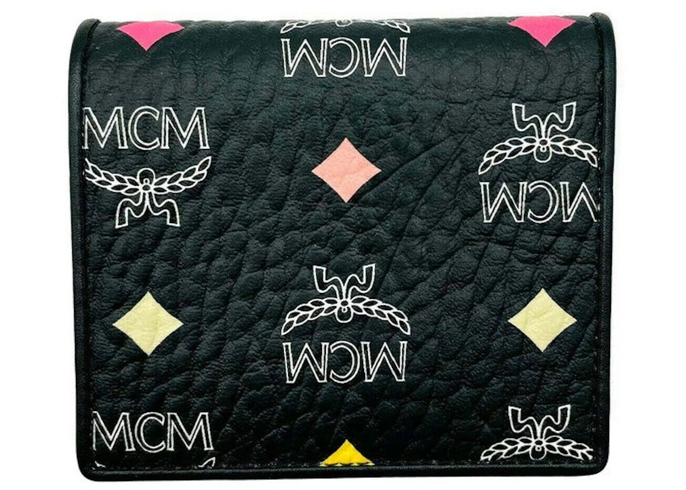 MCM Spectrum Diamond Rainbow Logo Visetos Wallet Black