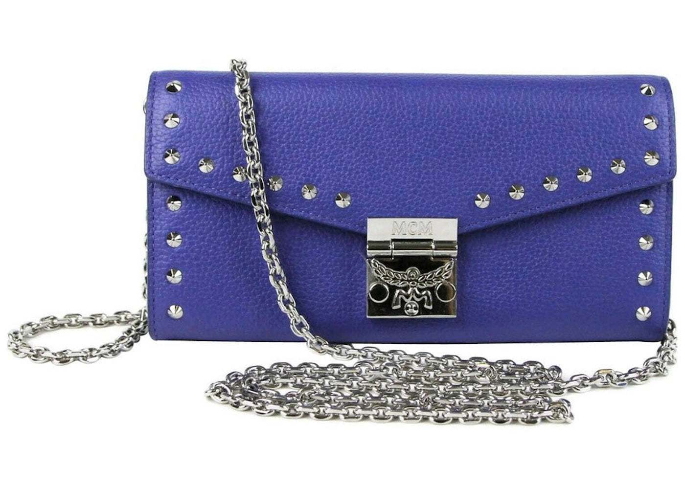 MCM Spectrum Patricia Studded Chain Wallet Large Purple