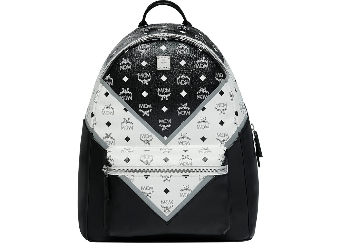 MCM Stark Backpack M Move Visetos Medium Black/White