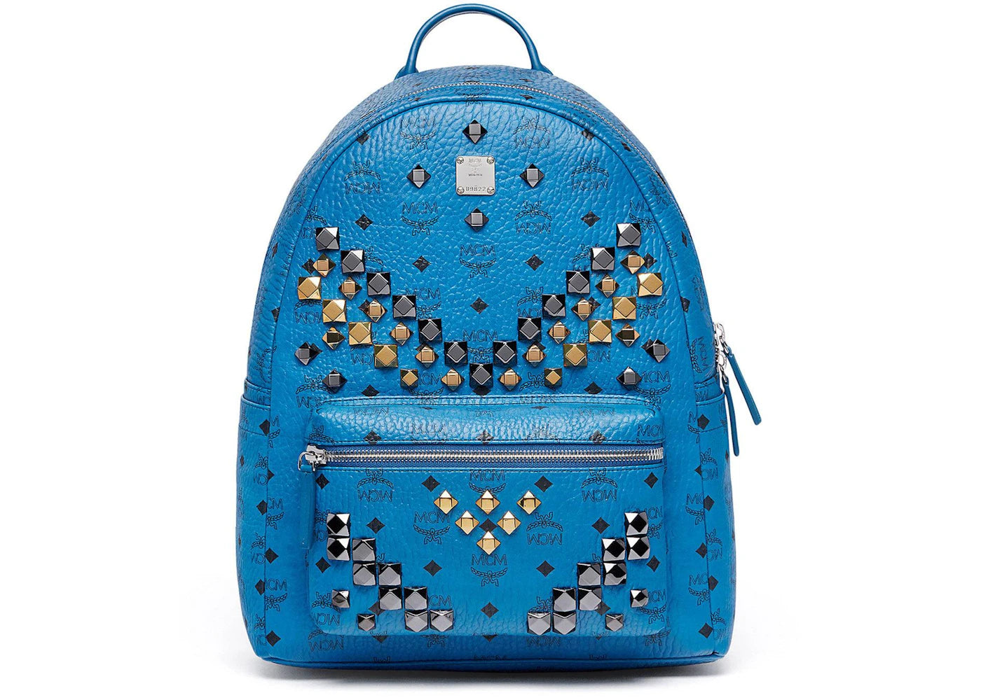 MCM Stark Backpack Stud Medium Munich Blue