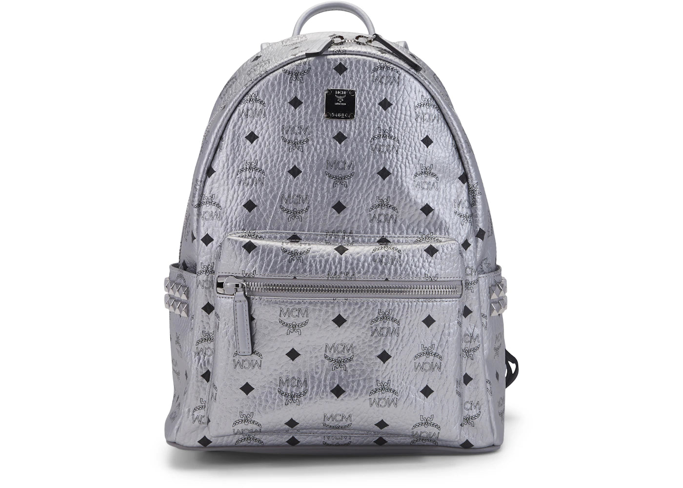 MCM Stark Backpack Visetos Side Studs Silver