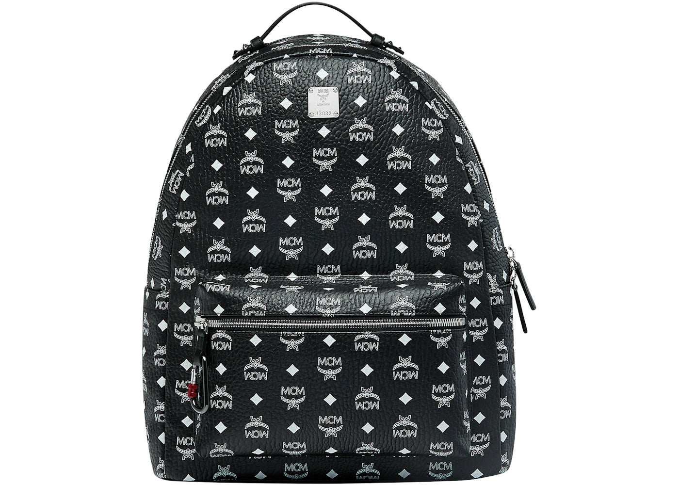 MCM Stark Backpack White Visetos Medium Black