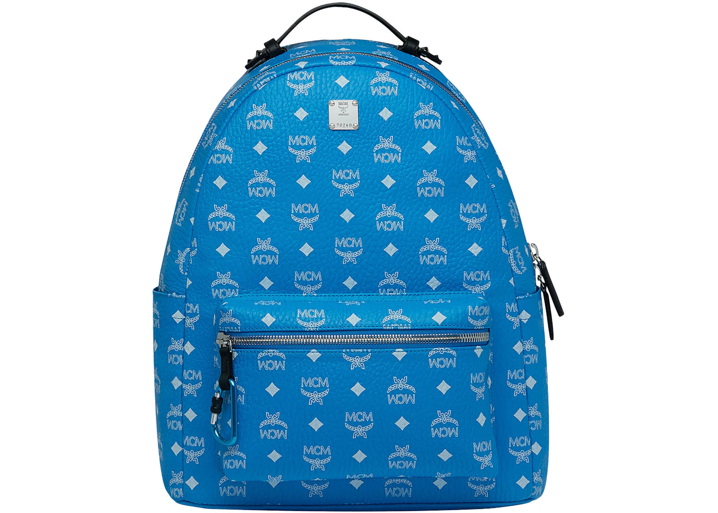 MCM Stark Backpack White Visetos T Blue