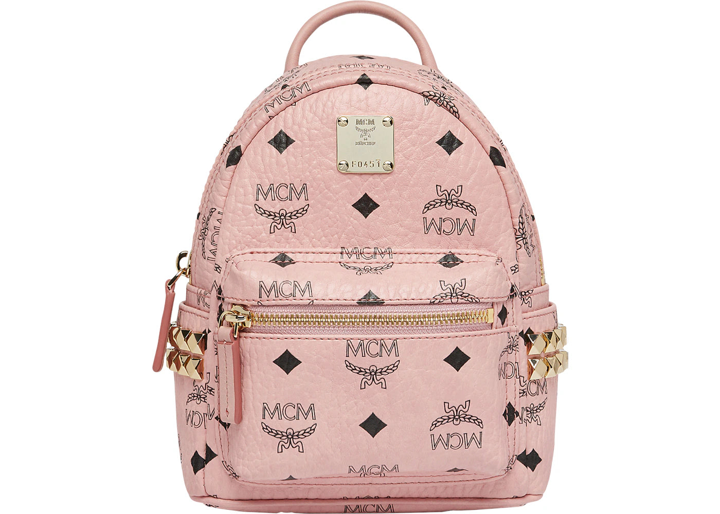 MCM Stark Bebe Boo Backpack Visetos Side Studs X-Mini Soft Pink