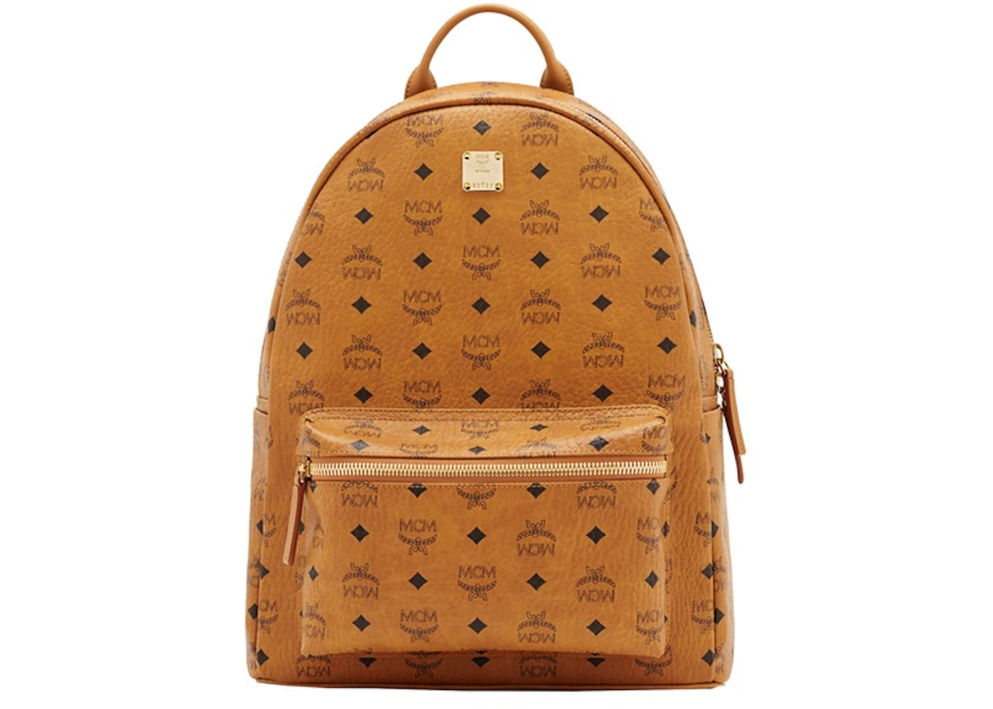 MCM Stark Classic Backpack Visetos Medium Cognac