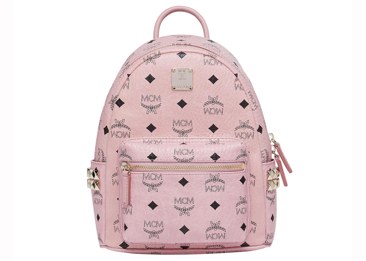 MCM Stark Side Studs Backpack Visetos Mini Soft Pink