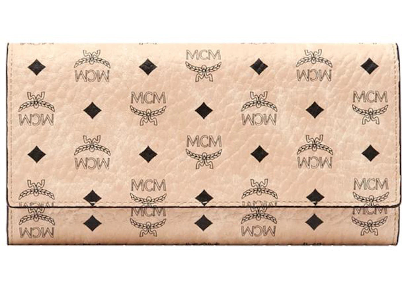 MCM Three Fold Wallet Visetos Beige