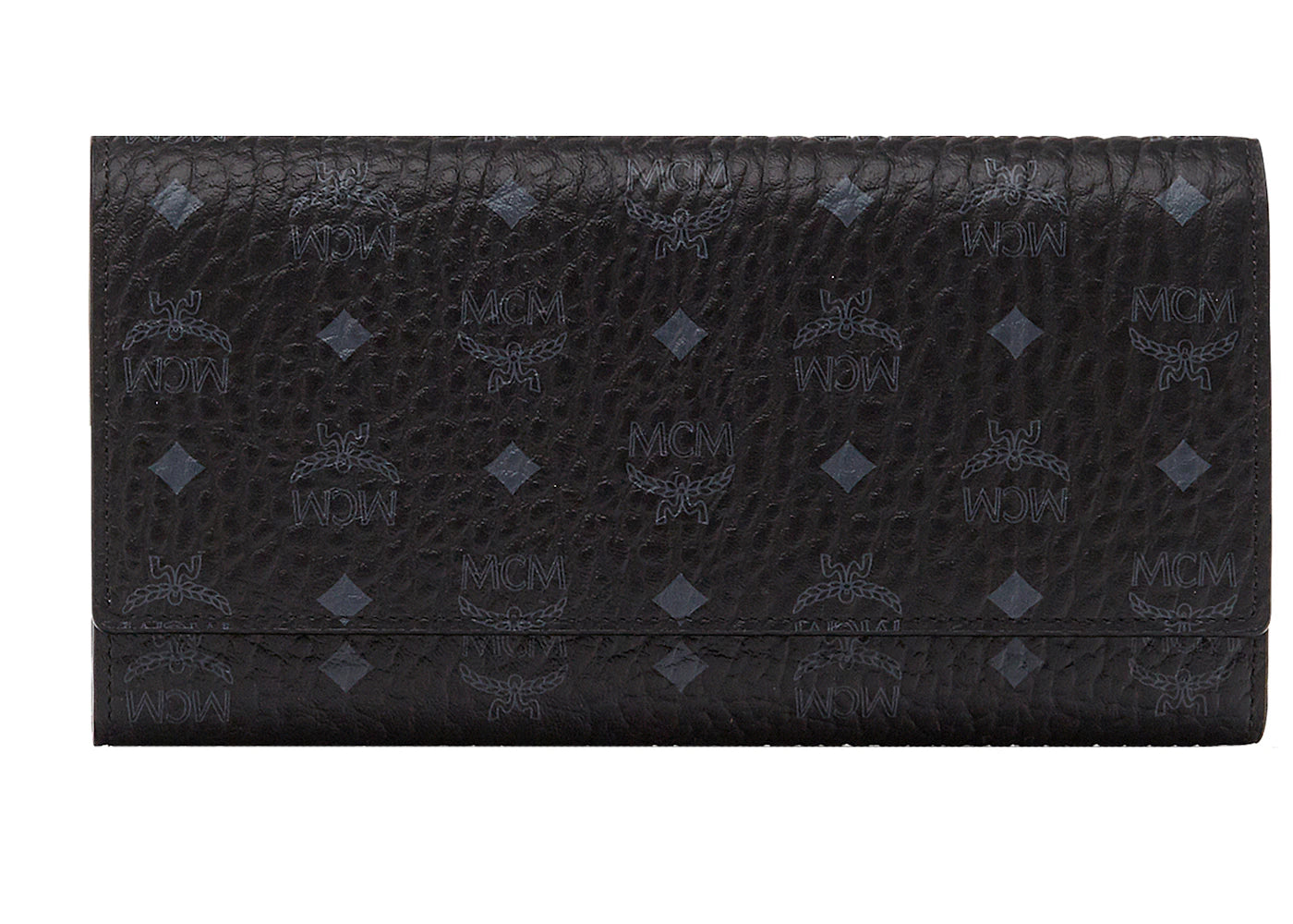 MCM Three Fold Wallet Visetos Large Black