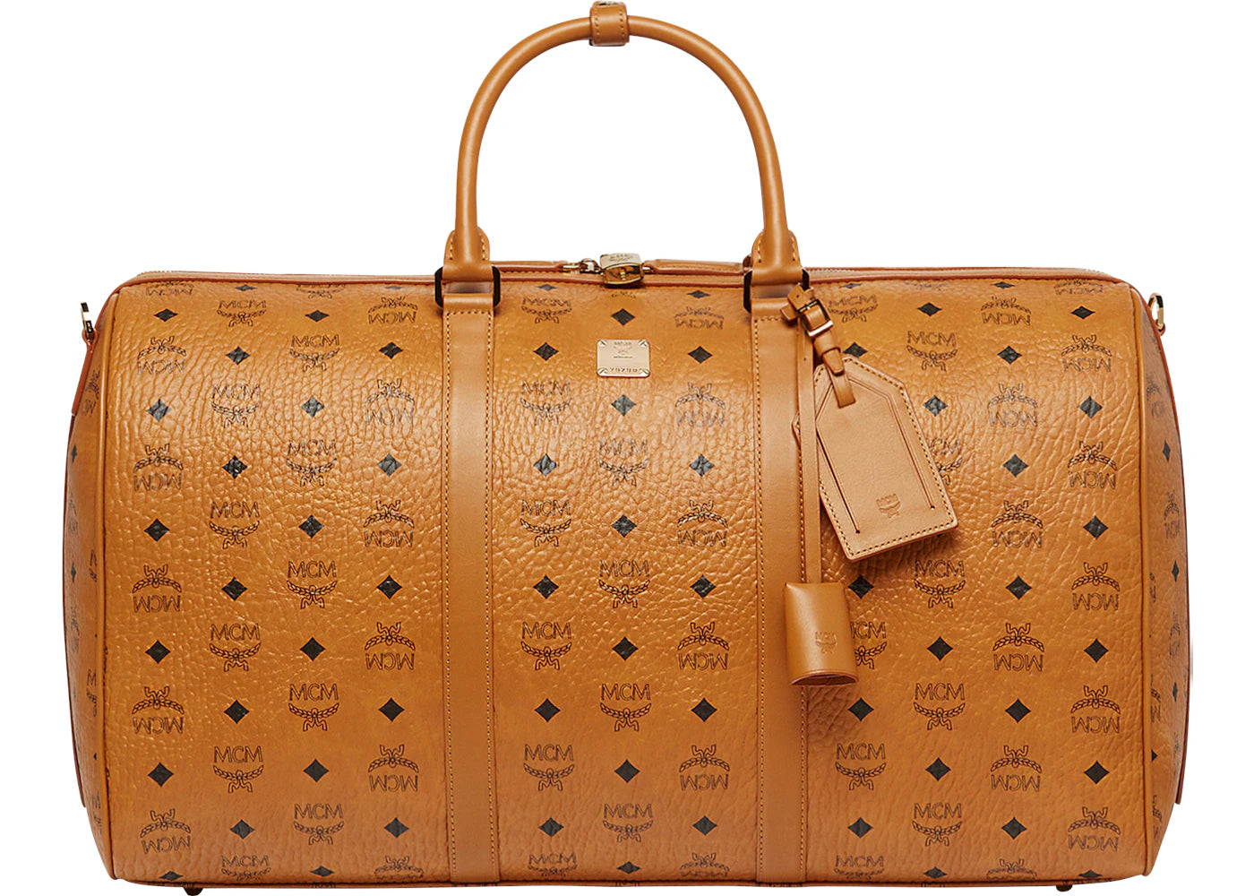 MCM Traveler Weekender Visetos Large Cognac