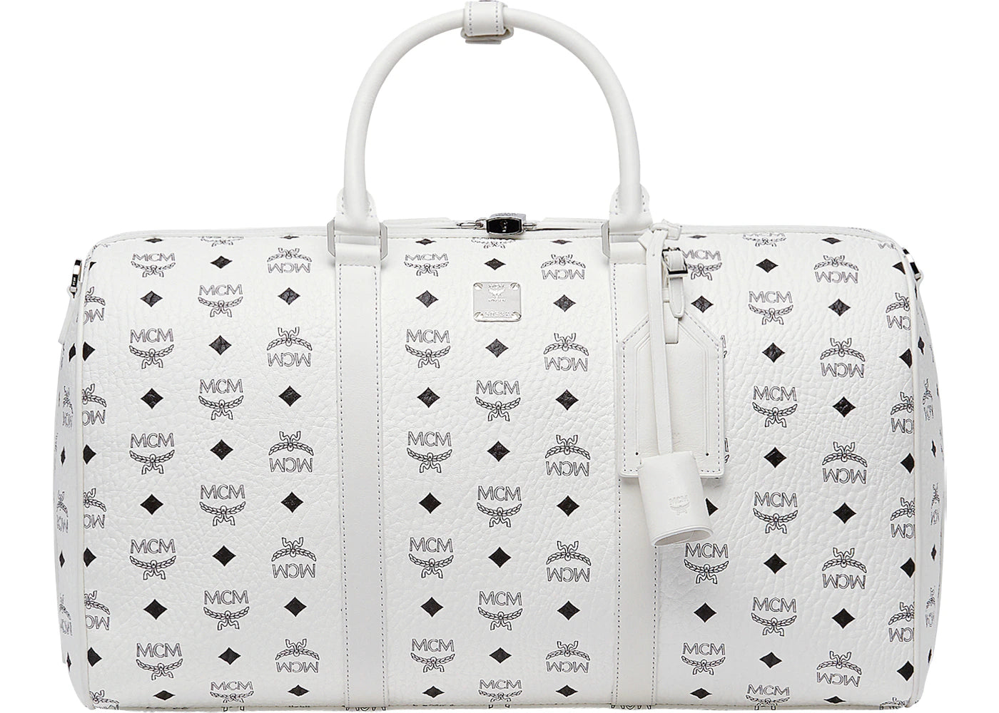 MCM Traveler Weekender Visetos Medium White