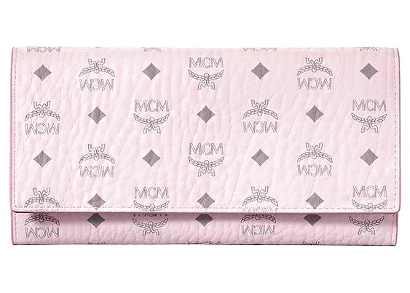 MCM Trifold Wallet Large Visetos Powder Pink