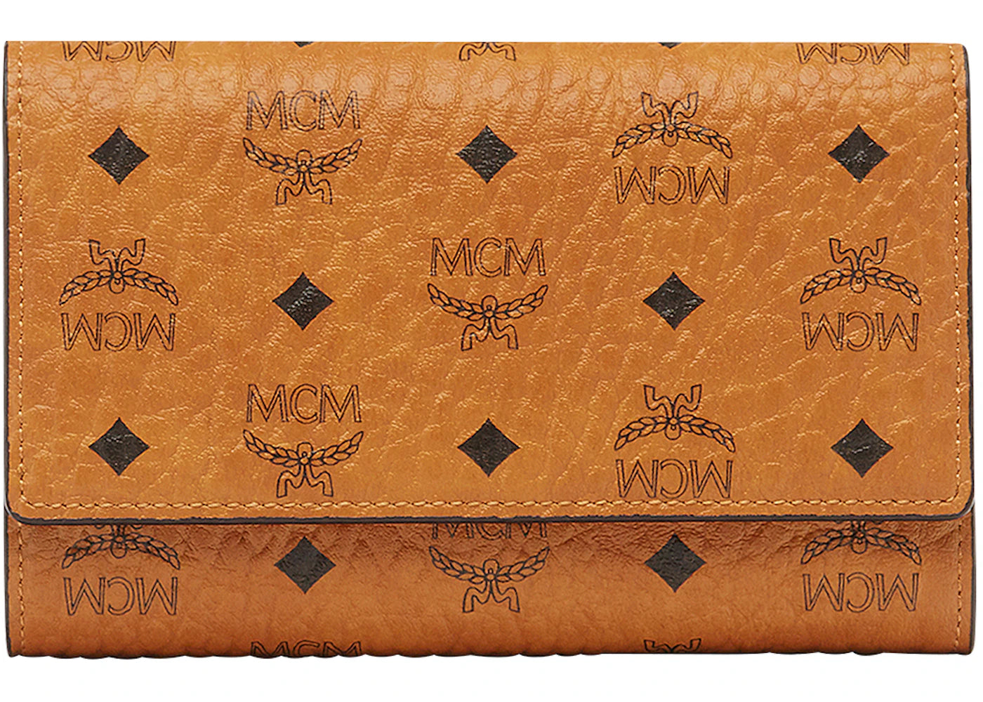 MCM Trifold Wallet Medium Visetos Cognac