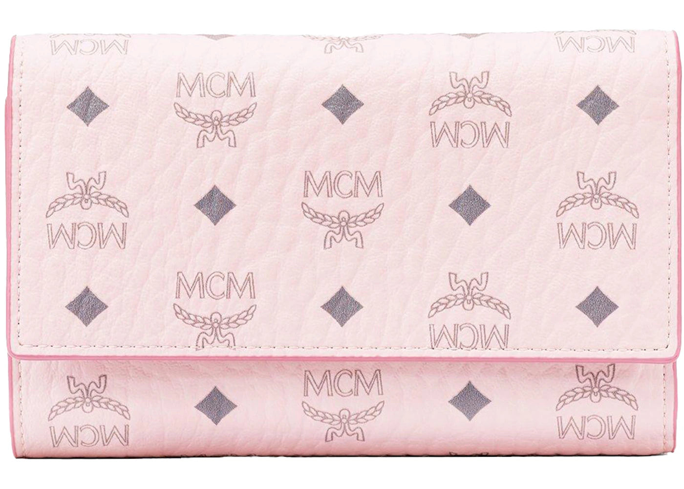 MCM Trifold Wallet Medium Visetos Powder Pink