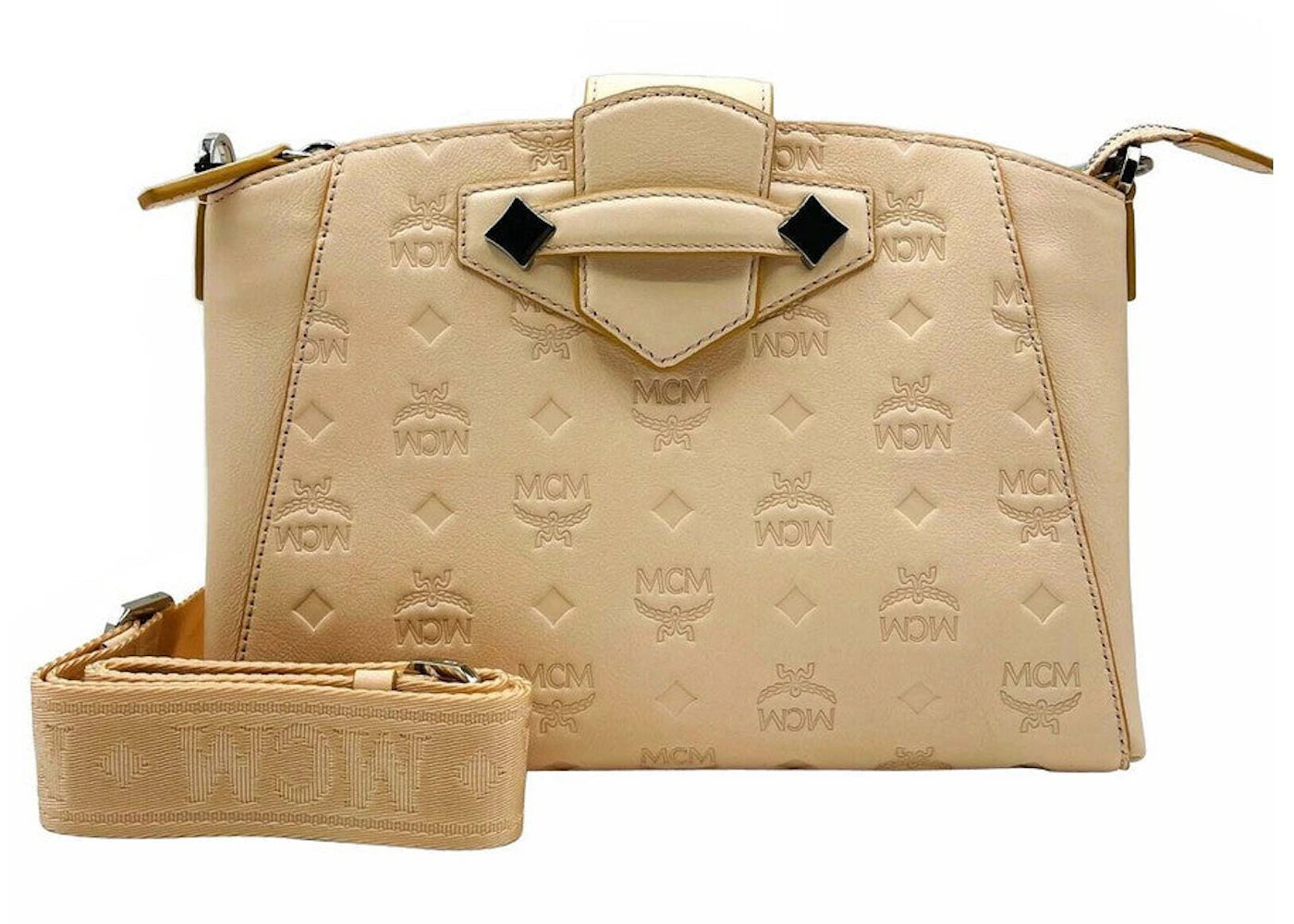 MCM Visetos Crossbody Bag Beige