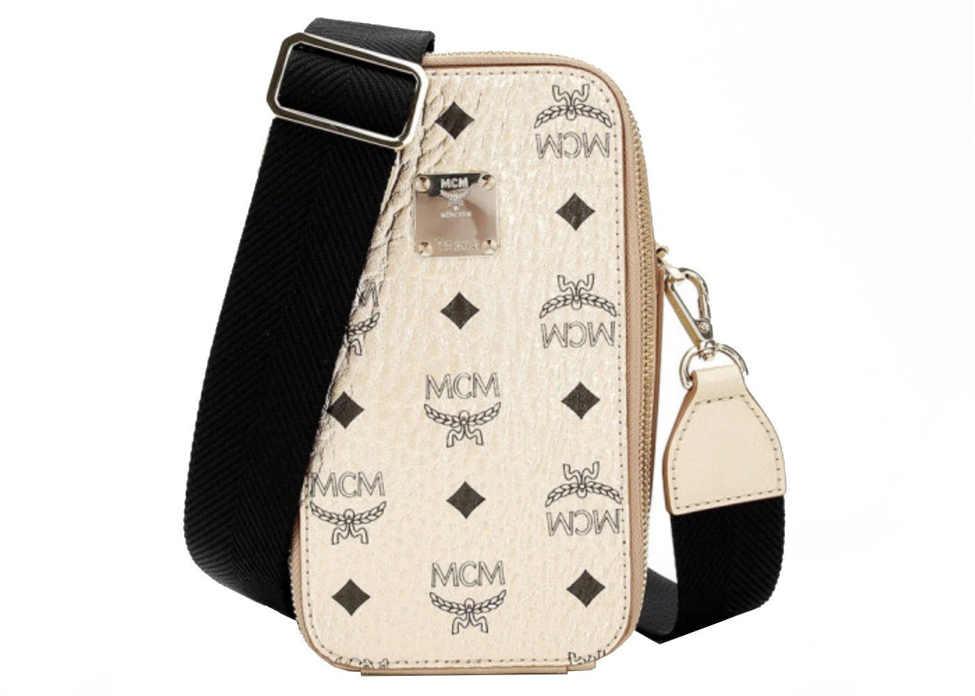 MCM Visetos Crossbody Camera Bag Berlin Gold