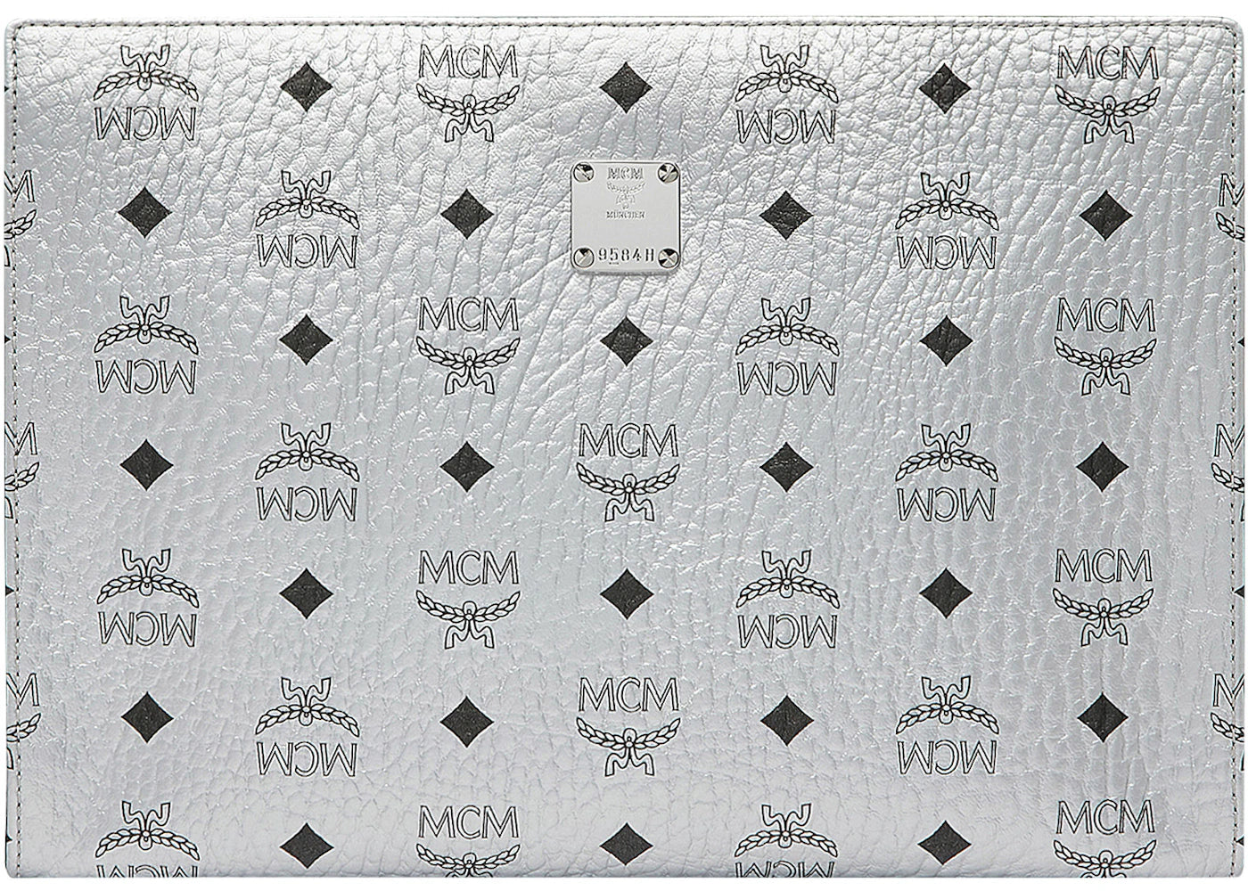 MCM Zip Pouch Visetos Medium Berlin Silver