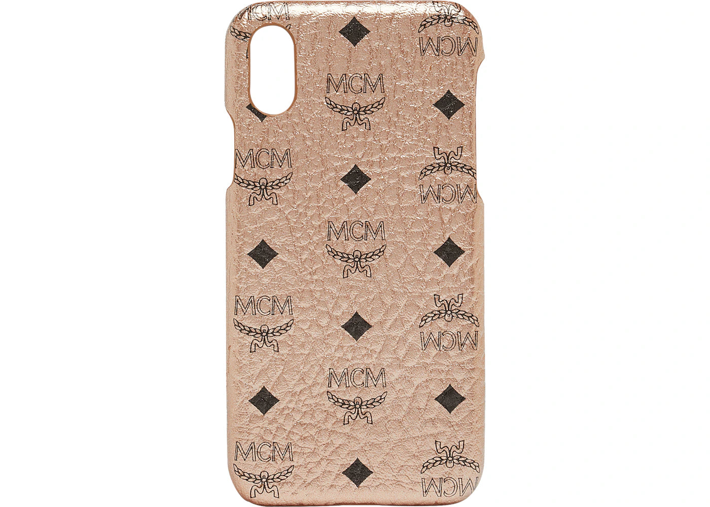 MCM iPhone X Case Monogram Visetos Original Champagne Gold