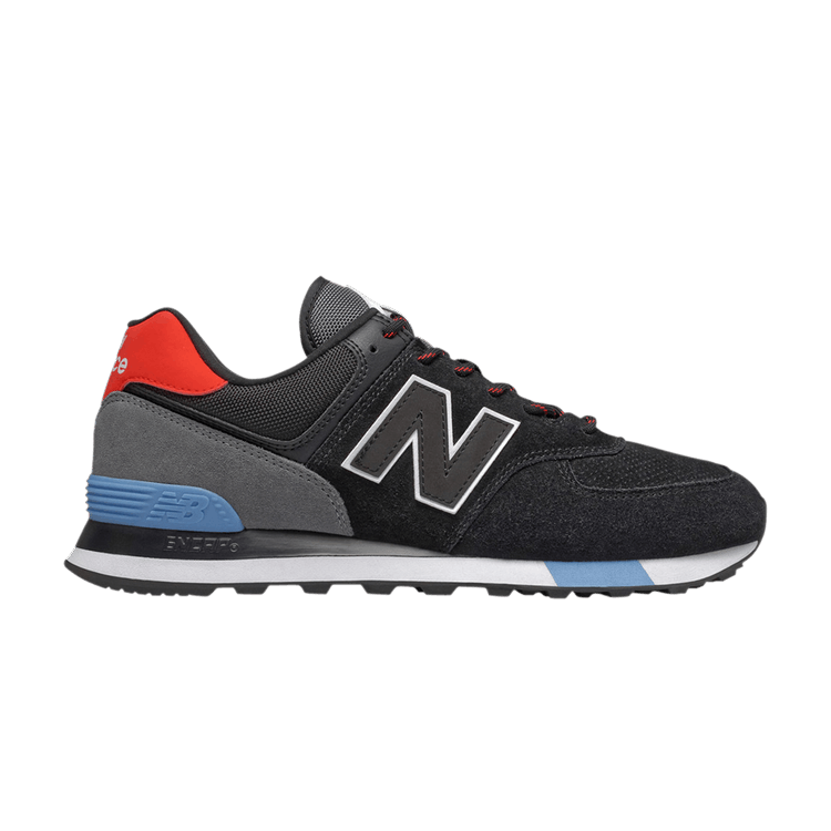 New Balance 574 Black Velocity Red