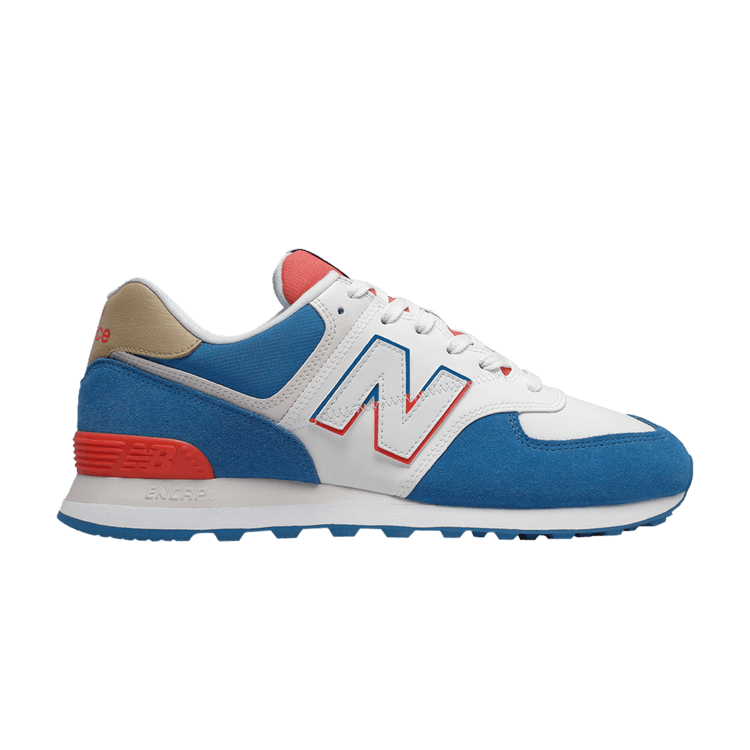 New Balance 574 White Blue Red