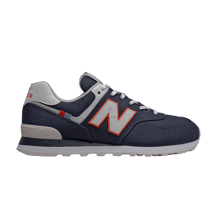 New Balance 574 Coastal Pack Natural Indigo Toro Red White