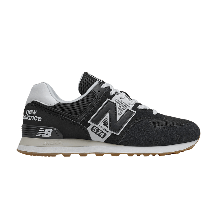 New Balance 574 Black White Tag