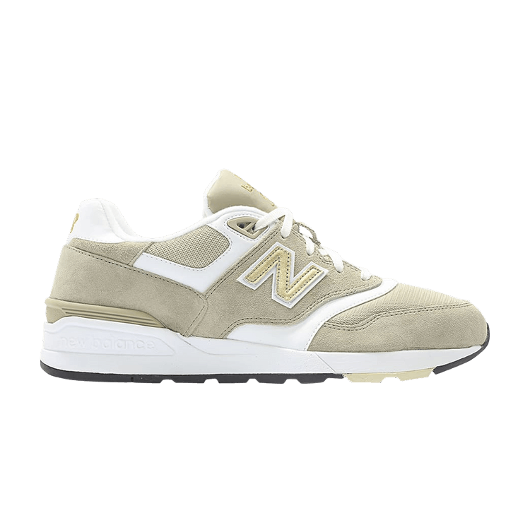 New Balance 597 Classic Khaki White Gold