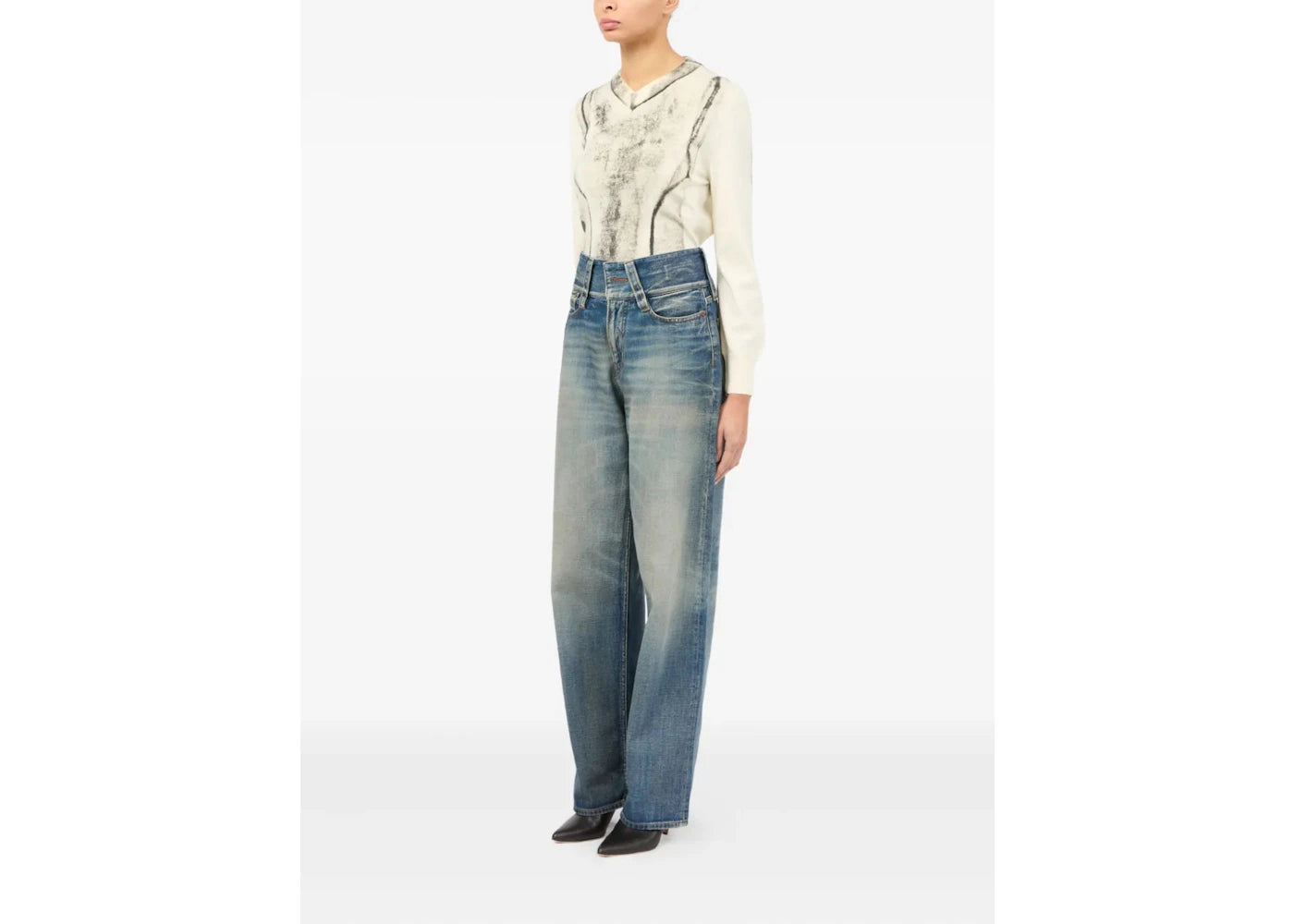 MM6 High Waisted Jeans Medium Blue