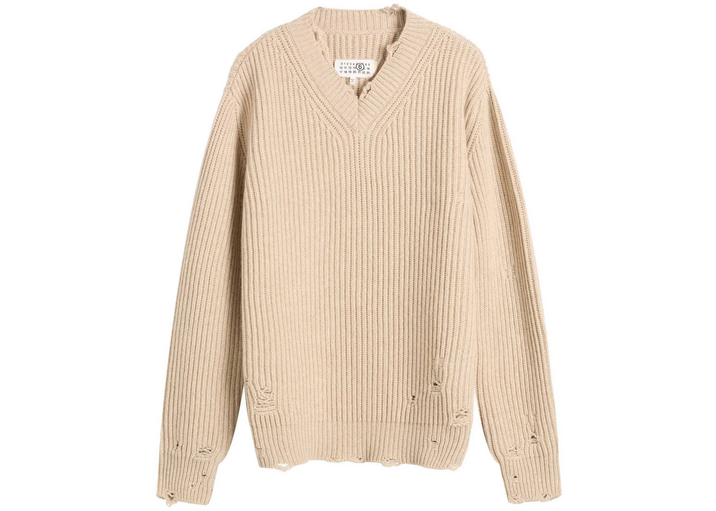MM6 Wool Sweater Beige Melange