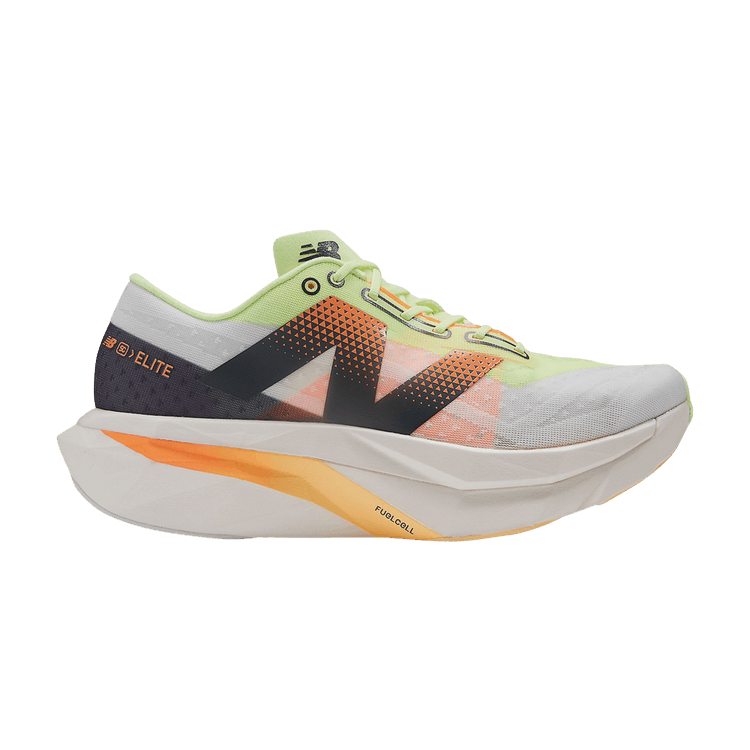 New Balance FuelCell SuperComp Elite v4 White Bleached Lime Glo Hot Mango