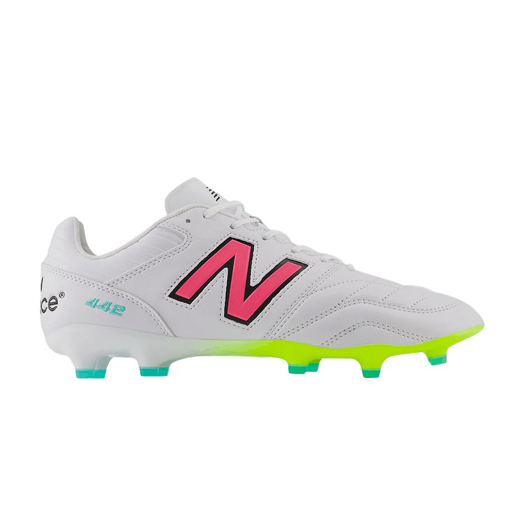 New Balance 442 Pro FG v2 White Hi-Lite Neon Pink