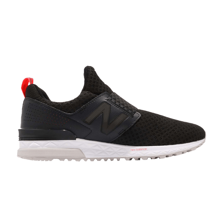 New Balance 574 Black White Red Tab