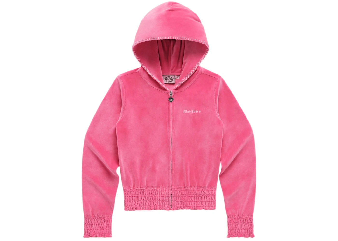 Madhappy x Juicy Couture Smocked Velour Zip Up Hot Pink