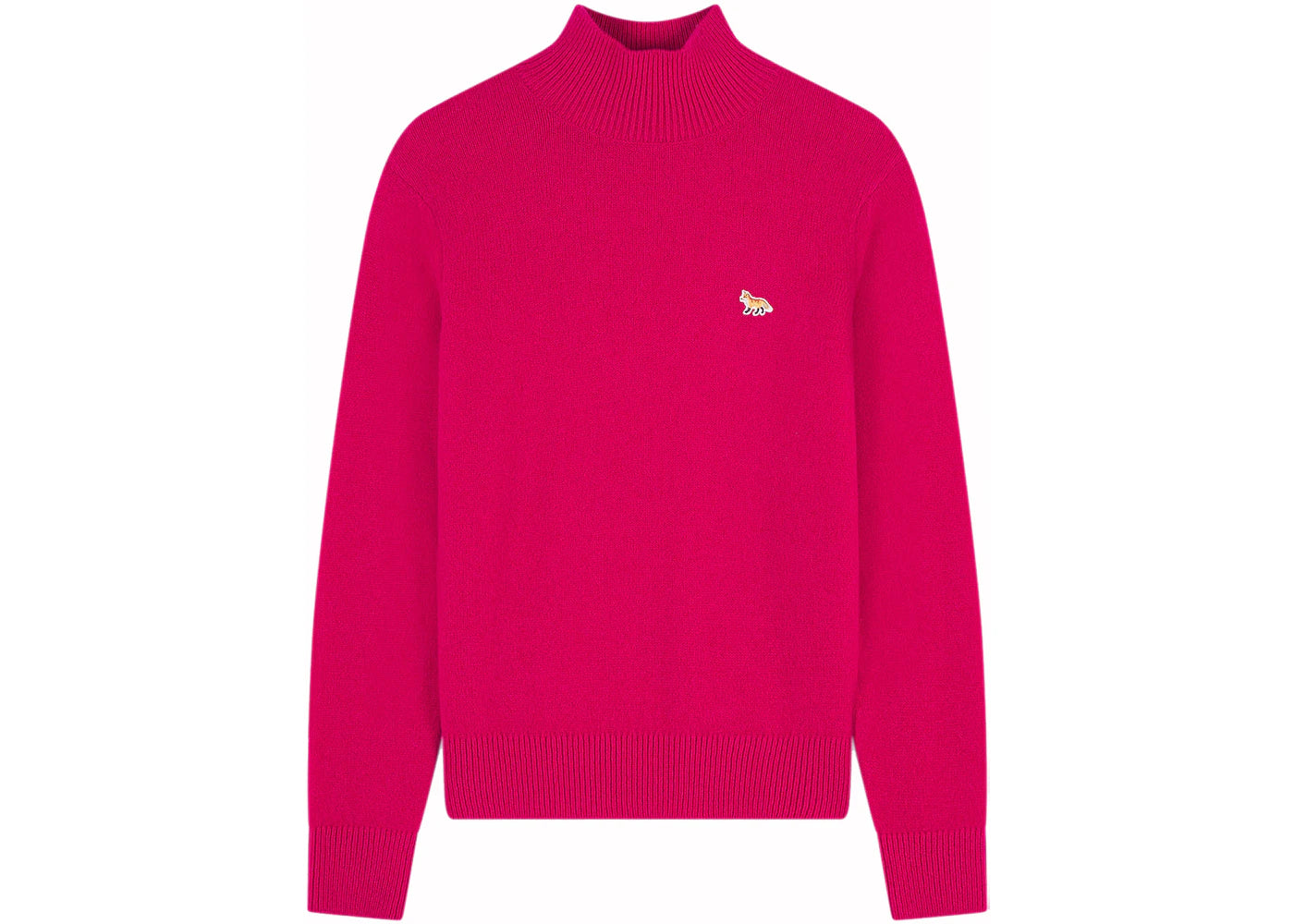 Maison Kitsune Baby Fox Patch Boxy Turtleneck Fuchsia