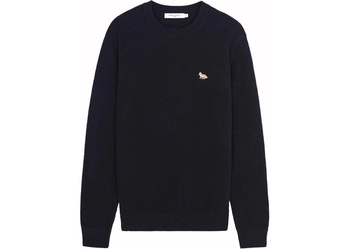 Maison Kitsune Baby Fox Patch Cosy R-Neck Pullover Navy