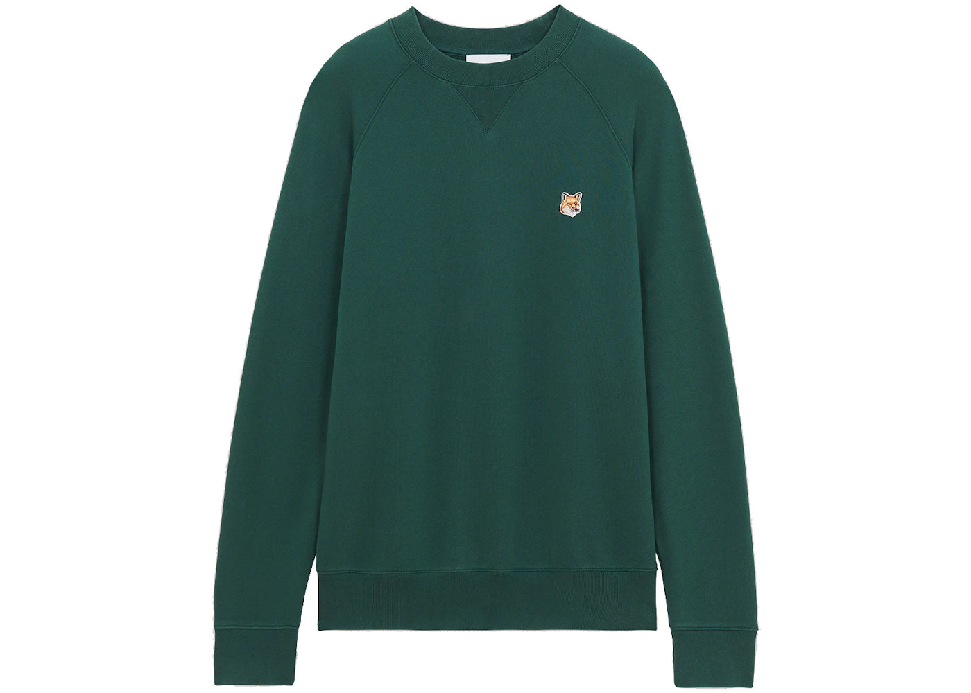 Maison Kitsune Fox Head Patch Classic Sweatshirt Dark Green