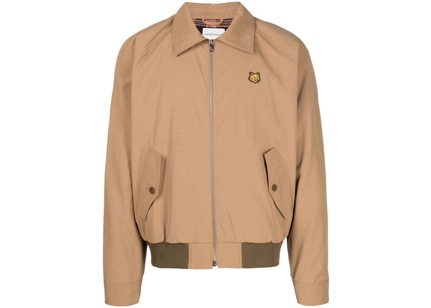 Maison Kitsune Technical Cotton Gabardine W Harrington Jacket Beige