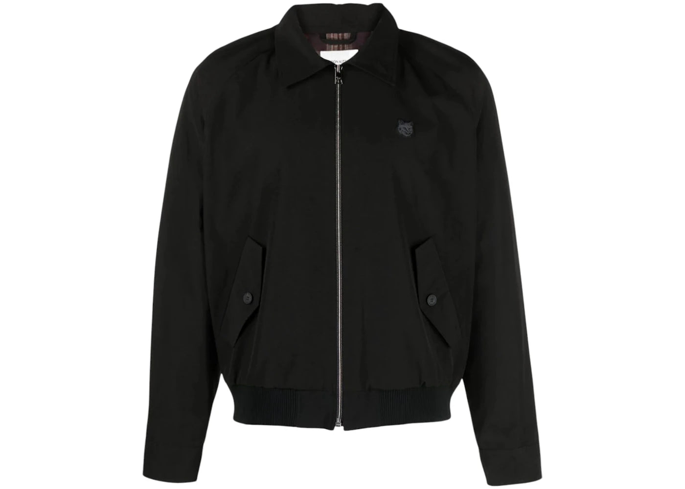 Maison Kitsune Technical Cotton Gabardine W Harrington Jacket Black